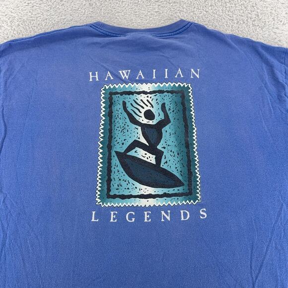 Hawaiian Legends Shirt Mens 2XL Blue Surfer Graphic Tee Vintage Style Surf USA - Picture 1 of 8
